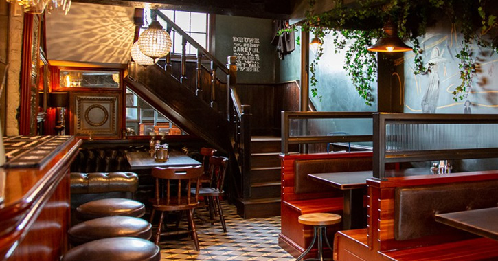 view of bar and seating area inside Tango Restaurant, Durham City